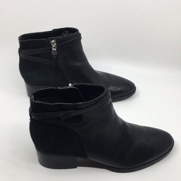 Lauren Ralph Lauren Damara Ankle Boots Booties Black Leather & Suede Size 10 - Picture 13 of 16